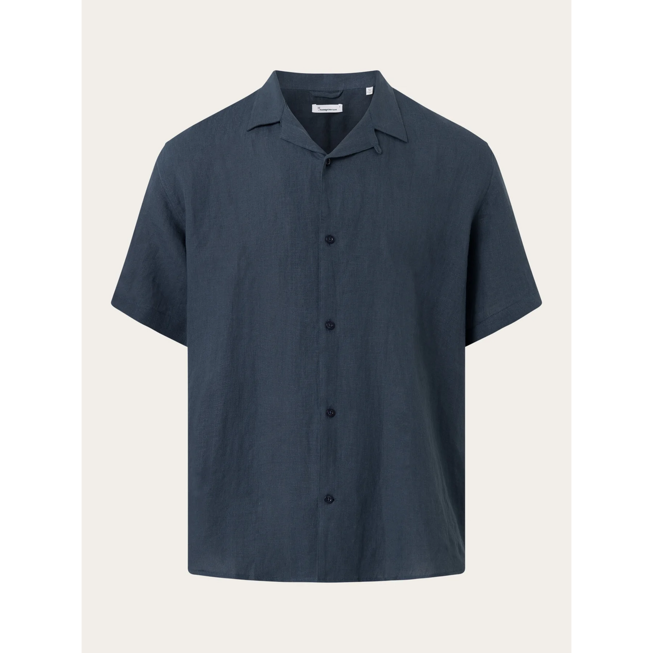Load image into Gallery viewer, Knowledge Cotton Apparel Box Fit Short Sleeved Linen Shirt
