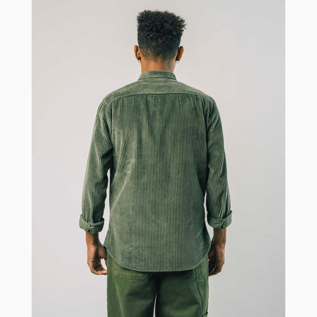 Load image into Gallery viewer, Brava Fabrics Corduroy Overshirt Stone Green
