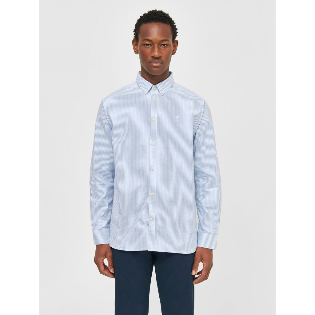 Load image into Gallery viewer, Knowledge Cotton Apparel Striped Oxford Shirt
