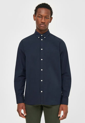 Knowledge Cotton Apparel Oxford Logo Shirt