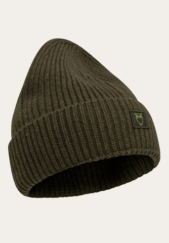 Knowledge Cotton Apparel Organic Wool Rib Beanie