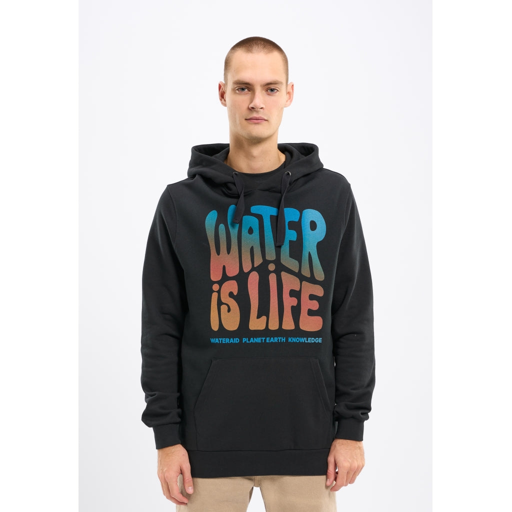 WaterAid Water Is Life Hoodie | Men's Organic Graphic Hoodie Black Jet ...